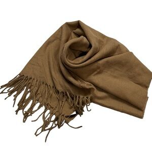 Banana Republic Camel Tan Fringed Scarf  L 80” x W 25”